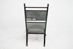 An Anglo-Japanese Ebonised Side or Nursing Chair with Green Hide Upholstery - Thumbnail 25