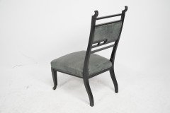An Anglo-Japanese Ebonised Side or Nursing Chair with Green Hide Upholstery - Thumbnail 26