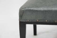 An Anglo-Japanese Ebonised Side or Nursing Chair with Green Hide Upholstery - Thumbnail 13