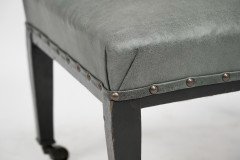 An Anglo-Japanese Ebonised Side or Nursing Chair with Green Hide Upholstery - Thumbnail 18