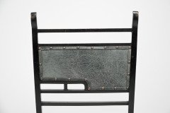 An Anglo-Japanese Ebonised Side or Nursing Chair with Green Hide Upholstery - Thumbnail 27