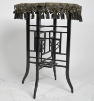 Aesthetic Movement Ebonised Walnut Side Table Retaining the Original Faded Green Baize Top - Thumbnail 2