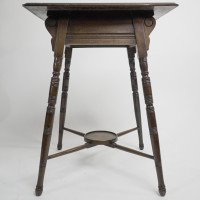 Aesthetic Movement Side Table with Scroll Supports Stood on Ring Turned Legs - Thumbnail 6