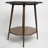 Collinson & Lock, attributed. An Aesthetic Movement Octogonal Two-tier Table on Splayed Ring Turn Legs - Thumbnail 4