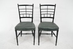 James Plucknett Attributed, probably for Collier & Plucknett. A Pair of Anglo-Japanese Ebonised Side Chairs - Thumbnail 2