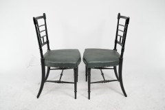 James Plucknett Attributed, probably for Collier & Plucknett. A Pair of Anglo-Japanese Ebonised Side Chairs - Thumbnail 4