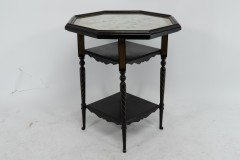 E. W. Godwin Attributed, for Collinson & Lock. Ebonised & Parcel Gilt Side Table Chess Table - Thumbnail 2