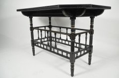 Gillows, attributed. An Aesthetic Movement Oblong Ebonized Walnut Centre Table with Guilded Highlights - Thumbnail 4