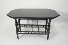 Gillows, attributed. An Aesthetic Movement Oblong Ebonized Walnut Centre Table with Guilded Highlights - Thumbnail 6