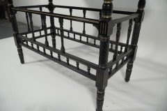 Gillows, attributed. An Aesthetic Movement Oblong Ebonized Walnut Centre Table with Guilded Highlights - Thumbnail 9