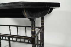 Gillows, attributed. An Aesthetic Movement Oblong Ebonized Walnut Centre Table with Guilded Highlights - Thumbnail 10
