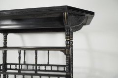 Gillows, attributed. An Aesthetic Movement Oblong Ebonized Walnut Centre Table with Guilded Highlights - Thumbnail 11