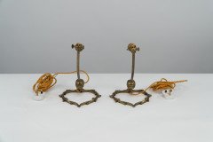 W. A. S. Benson. A Pair of Arts & Crafts Brass Adjustable Mistletoe Table Lamps - Thumbnail 3