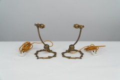 W. A. S. Benson. A Pair of Arts & Crafts Brass Adjustable Mistletoe Table Lamps - Thumbnail 4