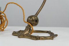 W. A. S. Benson. A Pair of Arts & Crafts Brass Adjustable Mistletoe Table Lamps - Thumbnail 13