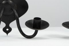Alfred Bucknell. A Rare Pair of Arts & Crafts Museum Quality Steel Wall Sconces - Thumbnail 11