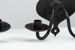 Alfred Bucknell. A Rare Pair of Arts & Crafts Museum Quality Steel Wall Sconces - Thumbnail 13