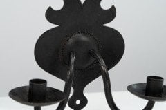 Alfred Bucknell. A Rare Pair of Arts & Crafts Museum Quality Steel Wall Sconces - Thumbnail 14