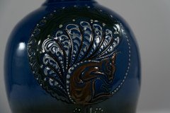 Brannam of Barnstaple. Rare Blue Vase Decorated with a Squirrel - Thumbnail 5