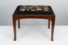 Edward Barnsley. A Cotswold School Arts & Crafts Handmade Walnut Stool Retaining the Original Tapestry Seat - Thumbnail 2