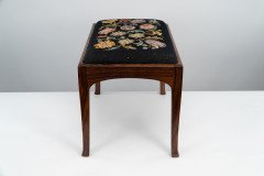 Edward Barnsley. A Cotswold School Arts & Crafts Handmade Walnut Stool Retaining the Original Tapestry Seat - Thumbnail 4