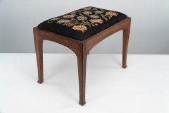Edward Barnsley. A Cotswold School Arts & Crafts Handmade Walnut Stool Retaining the Original Tapestry Seat - Thumbnail 5
