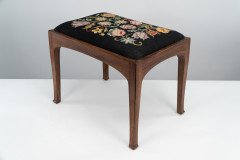 Edward Barnsley. A Cotswold School Arts & Crafts Handmade Walnut Stool Retaining the Original Tapestry Seat - Thumbnail 7