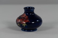 William Moorcroft. A Small Anemone Blue Vase Signed H M Made in England - Thumbnail 2