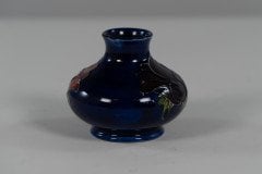 William Moorcroft. A Small Anemone Blue Vase Signed H M Made in England - Thumbnail 3