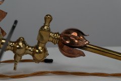 W. A. S. Benson. A Pair of Copper & Brass Wall Lights with Lily Pad Wall Back Plates - Thumbnail 12