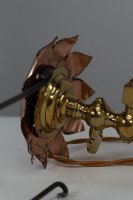 W. A. S. Benson. A Pair of Copper & Brass Wall Lights with Lily Pad Wall Back Plates - Thumbnail 11