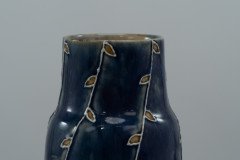 Royal Doulton Signed M. B. "Mary Butter". Arts & Crafts Flowing Floral Blue Vase - Thumbnail 8