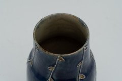 Royal Doulton Signed M. B. "Mary Butter". Arts & Crafts Flowing Floral Blue Vase - Thumbnail 7