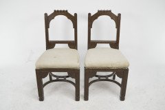 R. Boyd. In the style of Dr. C Dresser. A Pair of Aesthetic Movement Oak Side Chairs - Thumbnail 2