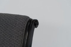A Stylish Aesthetic Movement Ebonised & Professionally Upholstered Armchair with Sweeping Side Rails - Thumbnail 7