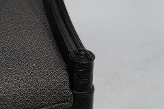 A Stylish Aesthetic Movement Ebonised & Professionally Upholstered Armchair with Sweeping Side Rails - Thumbnail 14