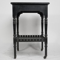 Aesthetic Movement Ebonised Walnut Two-Tier Side Table c.1880 - Thumbnail 4