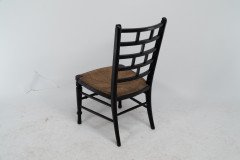 E. W. Godwin Style Anglo-Japanese Rush Seat Ebonised Side Chair - Thumbnail 13