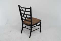 E. W. Godwin Style Anglo-Japanese Rush Seat Ebonised Side Chair - Thumbnail 15