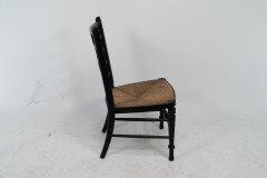 E. W. Godwin Style Anglo-Japanese Rush Seat Ebonised Side Chair - Thumbnail 5