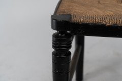 E. W. Godwin Style Anglo-Japanese Rush Seat Ebonised Side Chair - Thumbnail 10
