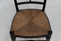 E. W. Godwin Style Anglo-Japanese Rush Seat Ebonised Side Chair - Thumbnail 7