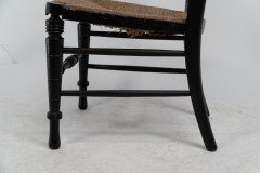 E. W. Godwin Style Anglo-Japanese Rush Seat Ebonised Side Chair - Thumbnail 12