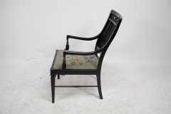Liberty & Co., an Aesthetic Movement Moorish Low Armchair with Mashrabiya Turnings - Thumbnail 4