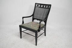 Liberty & Co., an Aesthetic Movement Moorish Low Armchair with Mashrabiya Turnings - Thumbnail 3