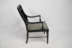 Liberty & Co., an Aesthetic Movement Moorish Low Armchair with Mashrabiya Turnings - Thumbnail 5