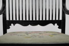 Liberty & Co., an Aesthetic Movement Moorish Low Armchair with Mashrabiya Turnings - Thumbnail 7