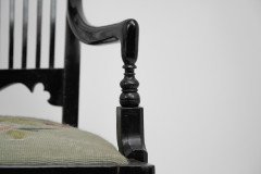 Liberty & Co., Aesthetic Movement Moorish Low Armchair with Mashrabiya Turnings - Thumbnail 10