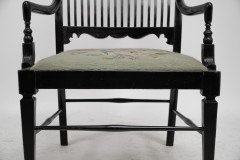 Liberty & Co., an Aesthetic Movement Moorish Low Armchair with Mashrabiya Turnings - Thumbnail 11