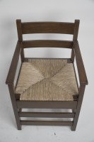 M. H. Baillie Scott by J P White. An Arts & Crafts Walnut Armchair with New Rush Seat - Thumbnail 3